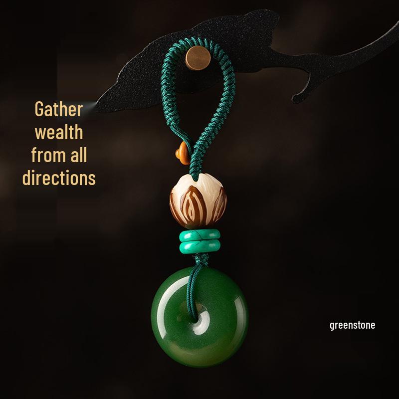 Exquisite White Chalcedony Car Keychain Pendant - Popular Douyin Bestseller