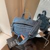 Tooling style denim bag women's new fashion commuter handbag summer texture shoulder messenger bag