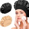 Satin Sleep Bonnet 2Pcs Soft Stretch Wide Elastic Band Breathable Hair Care Headscarf for Home Night Sleeping