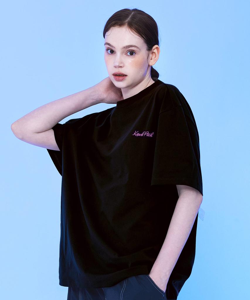 Kichipichi Siren Semi-Overfit Sorona Short Sleeve T-Shirt Black (Kf2Lts004)
