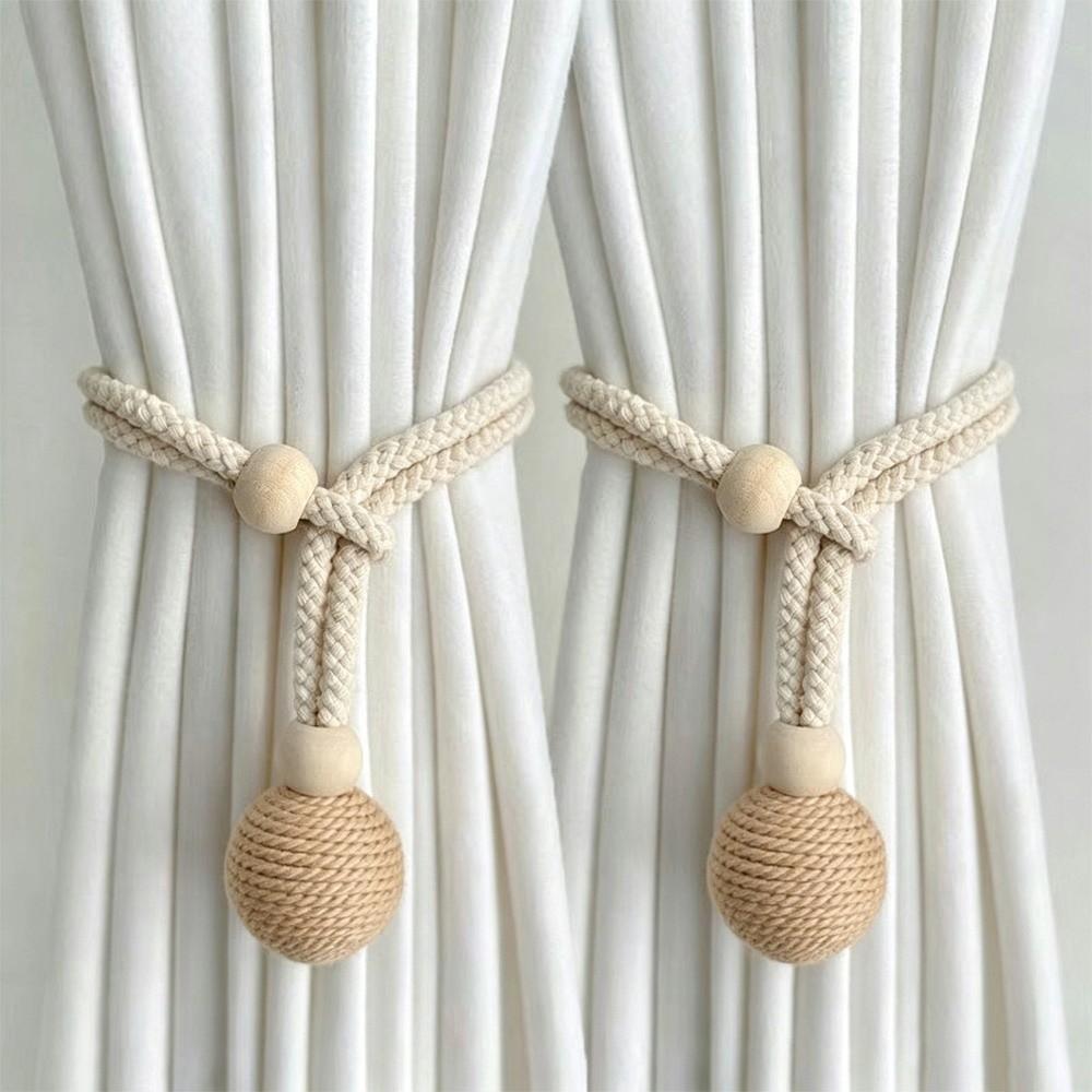 2Pcs Set No-drill Bohemia Curtain Tiebacks  Curtain Decor Organization