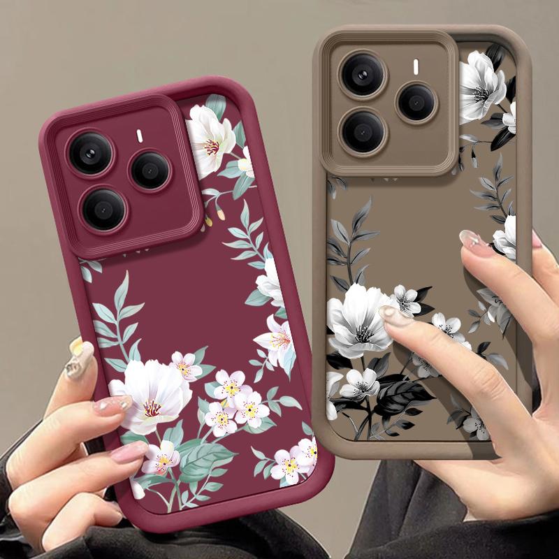 Fashion Flower Case For Xiaomi 13T 14T 11T Pro Poco X6 F6 Pro Funda Redmi Note 14 Pro 5G 13 12 11 Shockproof Bumper Soft Cover