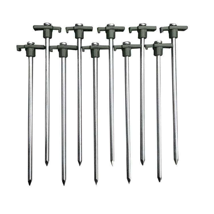 10-Piece 25cm Outdoor Camping Tent Ground Stakes with Handles Ground Stake