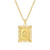 European and American style simple square 26 letter pendant necklace women's personality high-end design jewelry