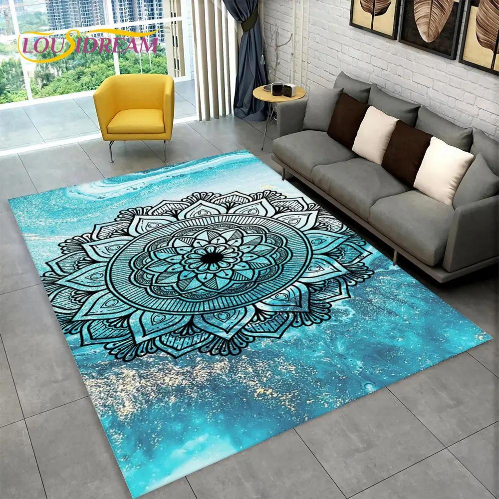 Bohemia Mandala Geometric Area Rug,Carpet Rug for Home Living Room Bedroom Sofa Doormat Kitchen Decor,Kid Non-slip Floor Mats