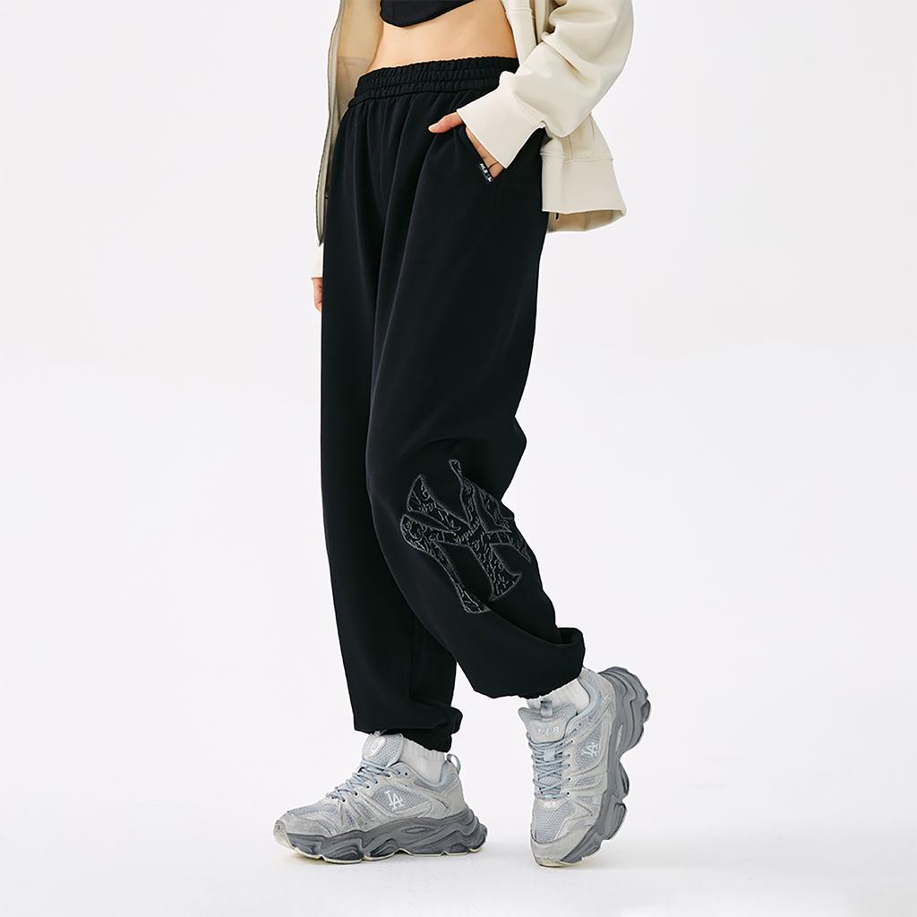 New MLB New York Yankees Basic Collection 25FW Knitted Sweatpants Unisex Standard Black 3APTB1454-50BKS