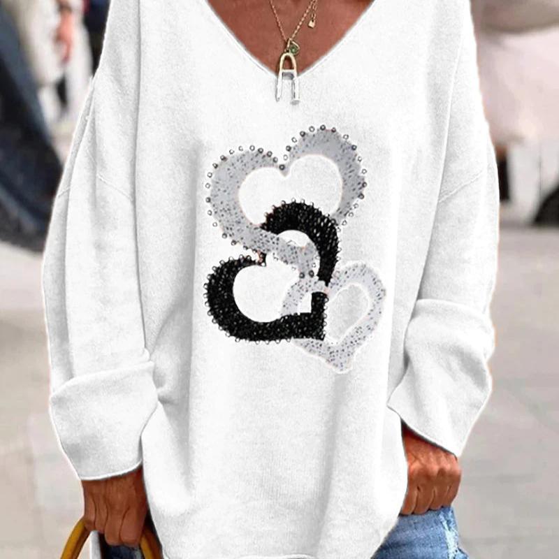 Podzim Zima Dámské Jednobarevné Výstřih do V Dlouhý rukáv Volný Ležérní Pohodlné tričko Top