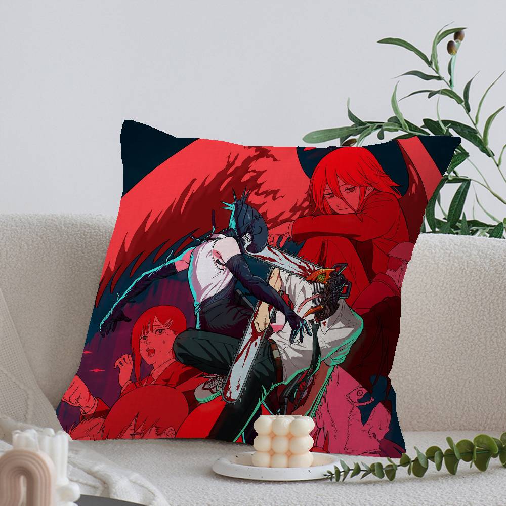 Anime Chainsaw Man Poszewka na poduszkę Poduszka Poszewka na poduszkę Pokój dzienny Sofa Wystrój domu Spersonalizowana