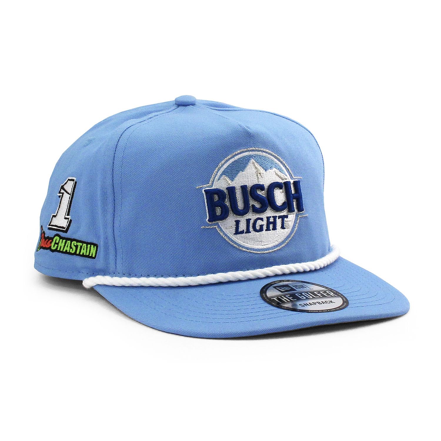 

[New Era] Кепка GOLFER NASCAR Росс Честейн BUSCH LIGHT КЕПКА С ЗАЩЕЛКОЙ Голубая NASCAR РОСС ЧЕСТЕЙН Шляпа Гонки на сток-карах Гольфист [Б/у]