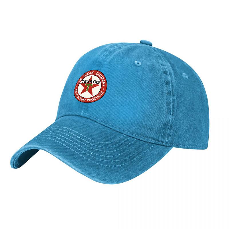 Texaco Logo Washed Cotton Baseball Cap Classic Red Star Design Vintage Style Adjustable Fit Durable Canvas Material Unisex Hat