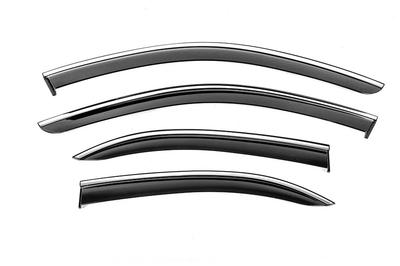 Wind Deflectors with Chrome Niken Luxury (SD, 4 Pcs) for Mercedes C-class W204 2007-2015