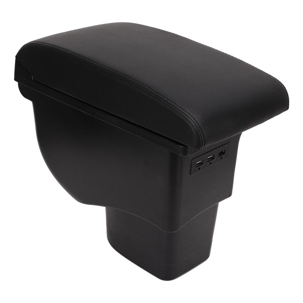 Double Layer Center Console Armrest Box with 3 USB Ports Auto Interior Upgrade Replacement for Kia Soul 2006‑2017