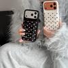 Korean fashion down jacket with black and white polka dots suitable for iPhone 17 17 Pro 17Promax 16 15 14 13 Promax back cover
