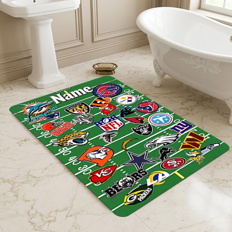 Custom Nfl Teams Area Rug Living Room Nonslip Soft Carpet For Bedroom Game Playroom Sofa Office Home Decor Doormat Christmas Gift C10347