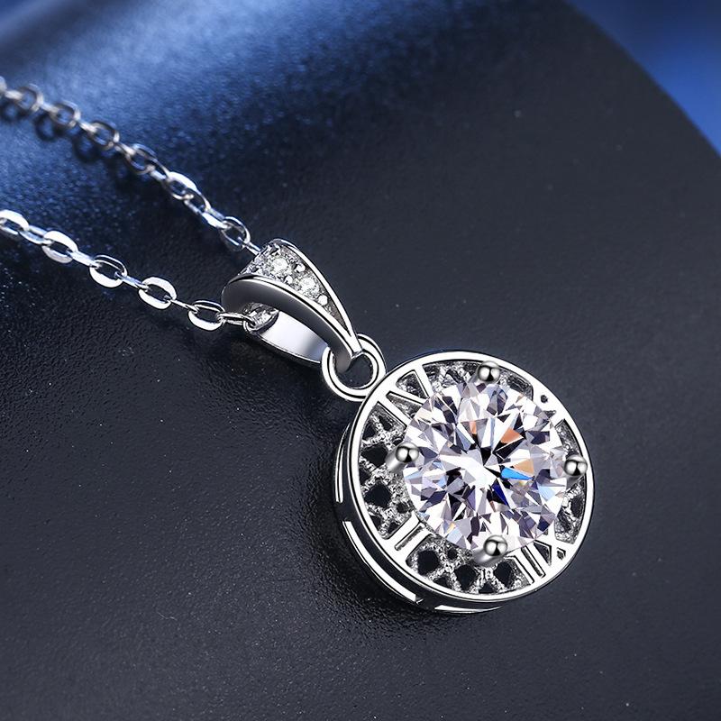 Tancise S925 Sterling Silver Moissanite Colier cu pandantiv cu personalitate de lux Colier clasic Tide pentru femei Colier Cadou de petrecere
