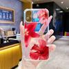 Popular Red Fuso Flower Apple 16pm Mobile Phone Case iPhone17 Light and Anti-drop Transparent Soft Case 14 Women's Models