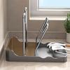 Multifunctional Stainless Steel Pot Lid Organizer with Spoon Rest Utensils Pan Pot Cover Lid Rack Shelf for Kitchen Counter