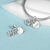 Copper Love You Heart-Shaped Pendants Colorful Paw Print Charms Fits Genuine Charms Bracelet Women Do-It-Yourself Jewellery Gifts