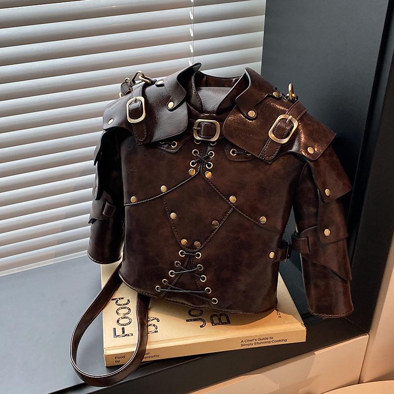 Stylish retro medieval shoulder helmet armor three-dimensional tote bag personalized halloween oblique span bag