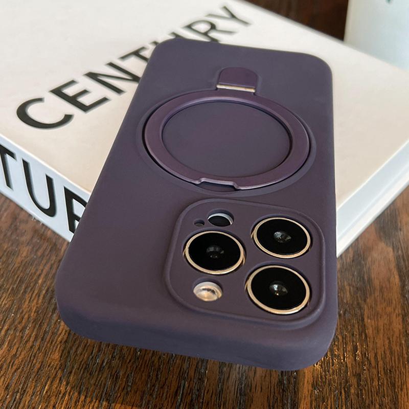 

Liquid Silicone Phone Case For iPhone 15 14 13 12 Pro Max Plus 15Pro For Magsafe Wireless Charge Magnetic Kickstand Cover For iPhone 11