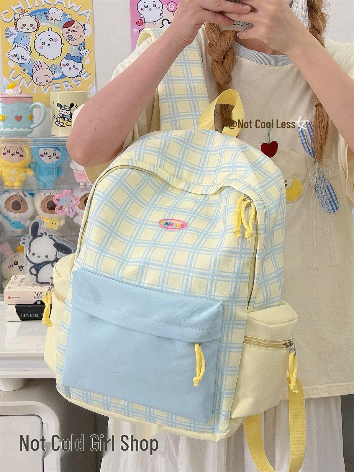 Mori Style Plaid Backpack: Versatile Large-Capacity Bookbag for Middle & High School Girls