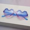 New love sunglasses mosaic glasses men's and women's candy color peach heart sunscreen sunglasses SUNGLASSES