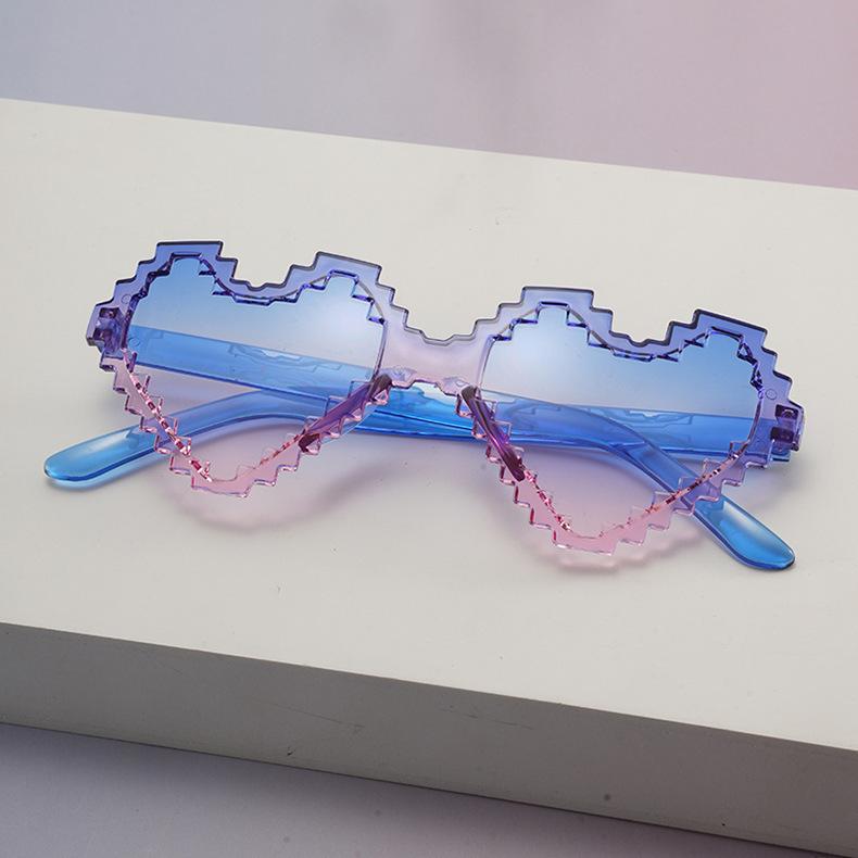 New love sunglasses mosaic glasses men's and women's candy color peach heart sunscreen sunglasses SUNGLASSES