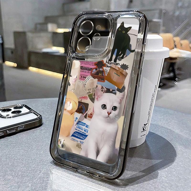 Cat Phone Case For iPhone 13 Cases iPhone 11 16 Pro Max 14 15 12 XR 13pro 16pro 16promax 13promax Soft TPU Clear Covers Fundas
