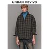UR 2025 Men's Retro Plaid Colorblock Button-Down Shirt
