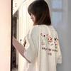 Women's Round Neck Short Sleeve Cotton T-Shirt Loose Fit Cute Cartoon Print Casual Summer Top