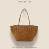 Autumn/Winter Suede Leather Deformable Basket Handbag - Crossbody & Shoulder Bag.