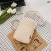 Simple Trendy Macaron Solid Color Shoulder Crossbody Canvas Bag Versatile  Zero Wallet Samll Square Phone Bags For Girls