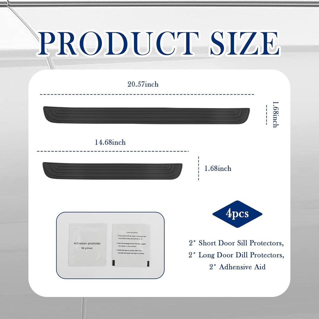 4PCS 1.68" Width Car Door Sill Protector,Automotive Door Entry Guard For Non-Slip And Sill Steps Protection,Universal Anti-Collision Car Doors