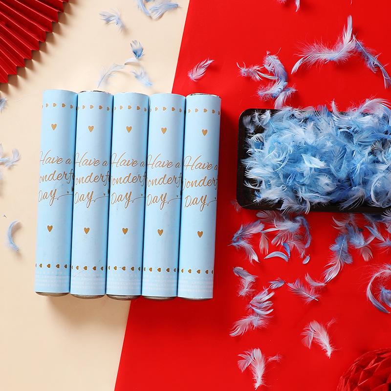 30cm Hand-Twist Feather & Confetti Cannon for Weddings & Parties