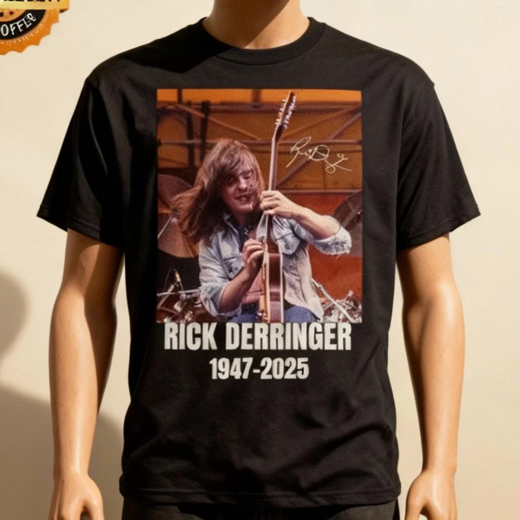 Music Legend Rick Derringer 1947-2025 T Shirt Black All Size NWT S