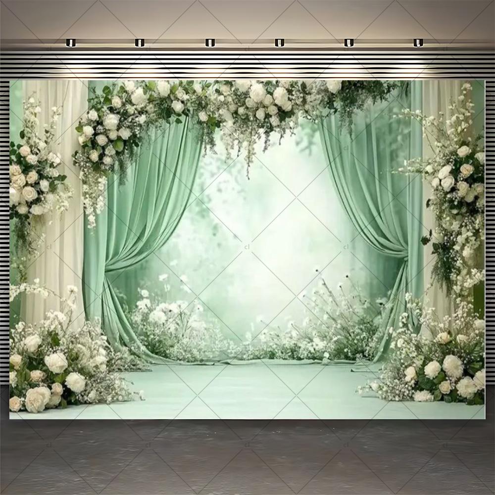 Floral Flower Wall Photoshoot Backdrop Wedding Bridal Shower Engagement Ceremony Party Photography Background Photo Studio Props