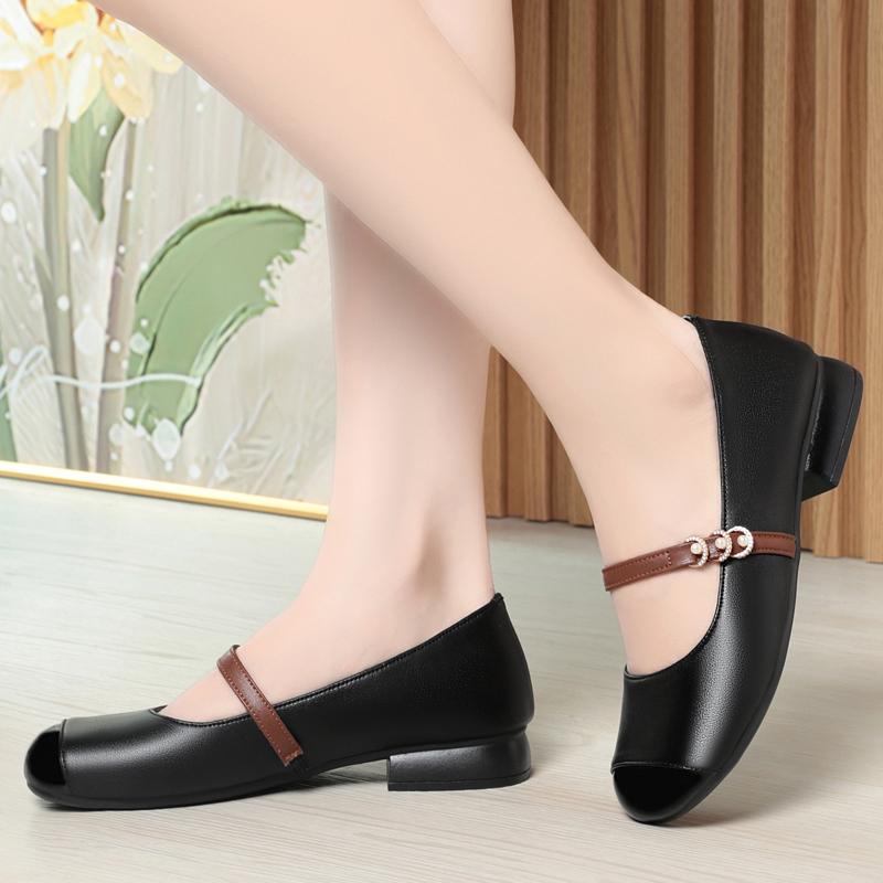 Fashion AIYUQI Mary Jane Shoes Women's Autumn 2025 New Genuine Leather Women's Work Shoes Large Size Square Toe Sampers Women's Shoes