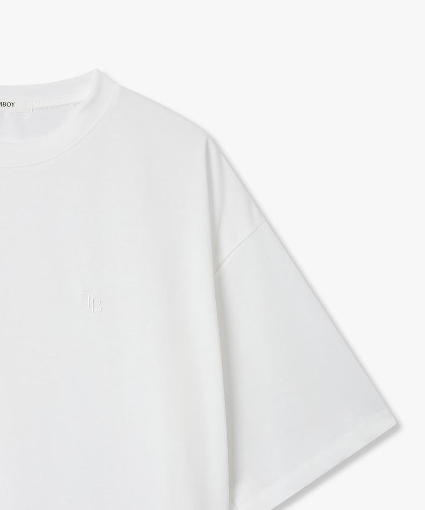 STUDIO TOMBOY [Reorder] Mini Embroidered Round Neck Short Sleeve T-Shirt_Off-White 9176222981