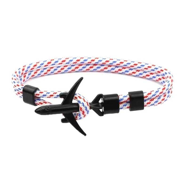 Summer Hot Boeing Airplane Anchor Bracelet Men Nylon Rope Chain Charm Bracelets For Women Survival Aviation Style Sport Bracelet