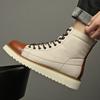 Leather Martin Boots Men's High-top Ami Kaji Short-face Boots Men's British Style Retro High-end Mid-top Men's Shoes