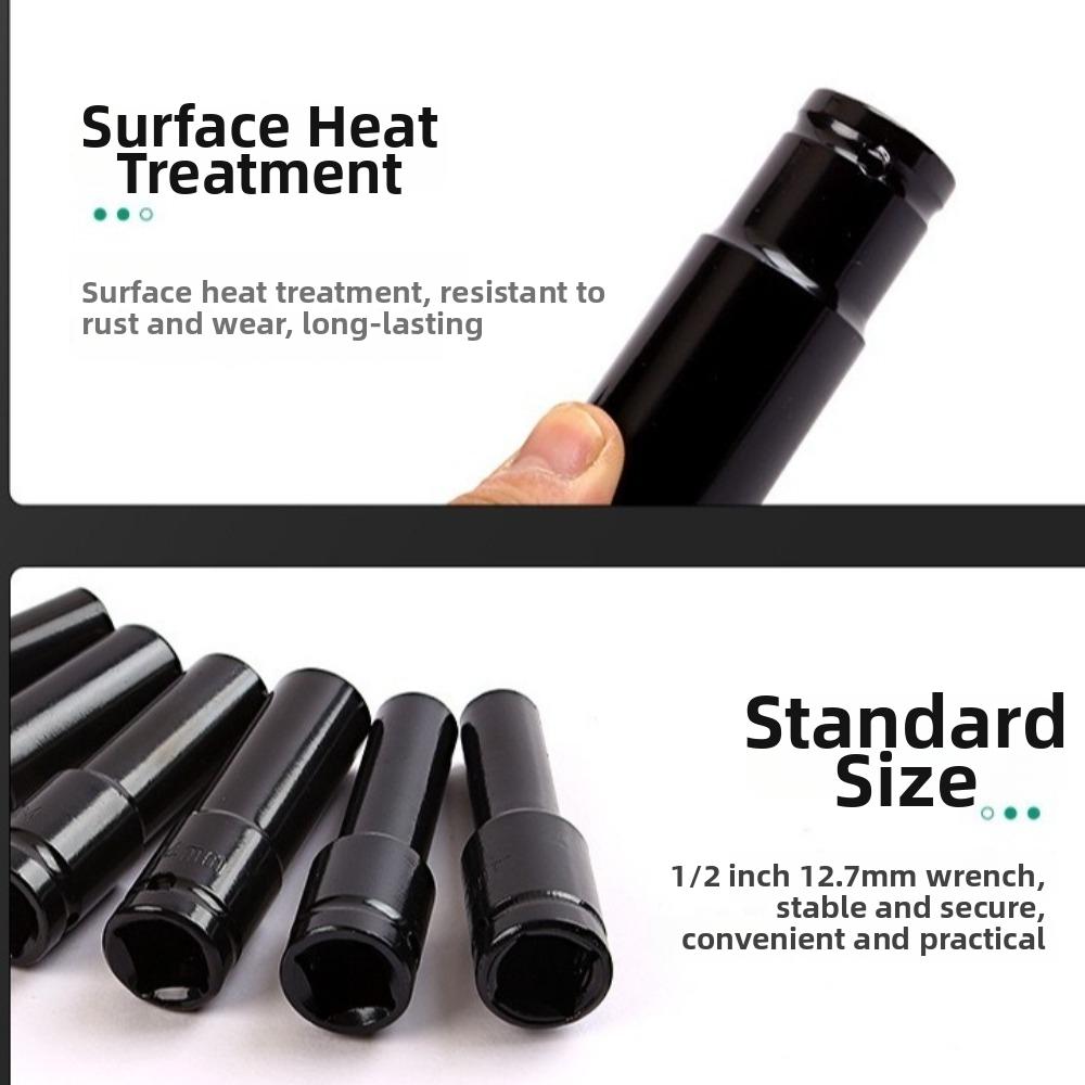 10Pcs 1/2 Inch Drive Deep Impact Socket Set Metric 8-24mm Deep Socket Set Automotive Maintenance