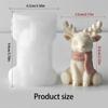 Deer Candle Making Mould Flexible Christmas Character Casting Mould for Scented Candle Soap Making Epoxy Resin Projects