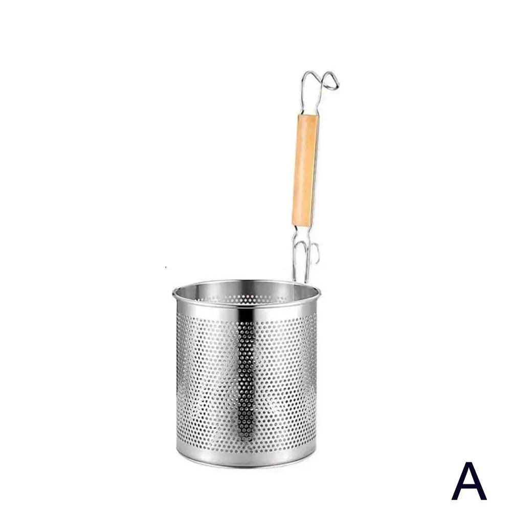 Stainless Steel Colander Noodle Dumplings Vegetable French Strainer Sink Basket Fries Tools Spaghetti Kitchen Fryer Mesh W7A8