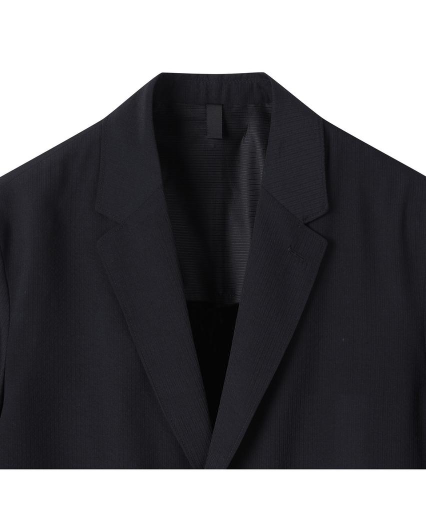 Customellow Navy Relaxed Fit Striped Setup Jacket Cwjam25423Nyd