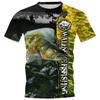 New Fishing Clothing Men's T-Shirt Dog Fish Graphic T-Shirt Crew Neck Loose Tops Outdoor Sunscreen Summer for Male Fishing Shirt