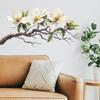 1Pc Elegant White Magnolia Blossom Wall Decal Self-Adhesive Removable Sticker Perfect For Living Room