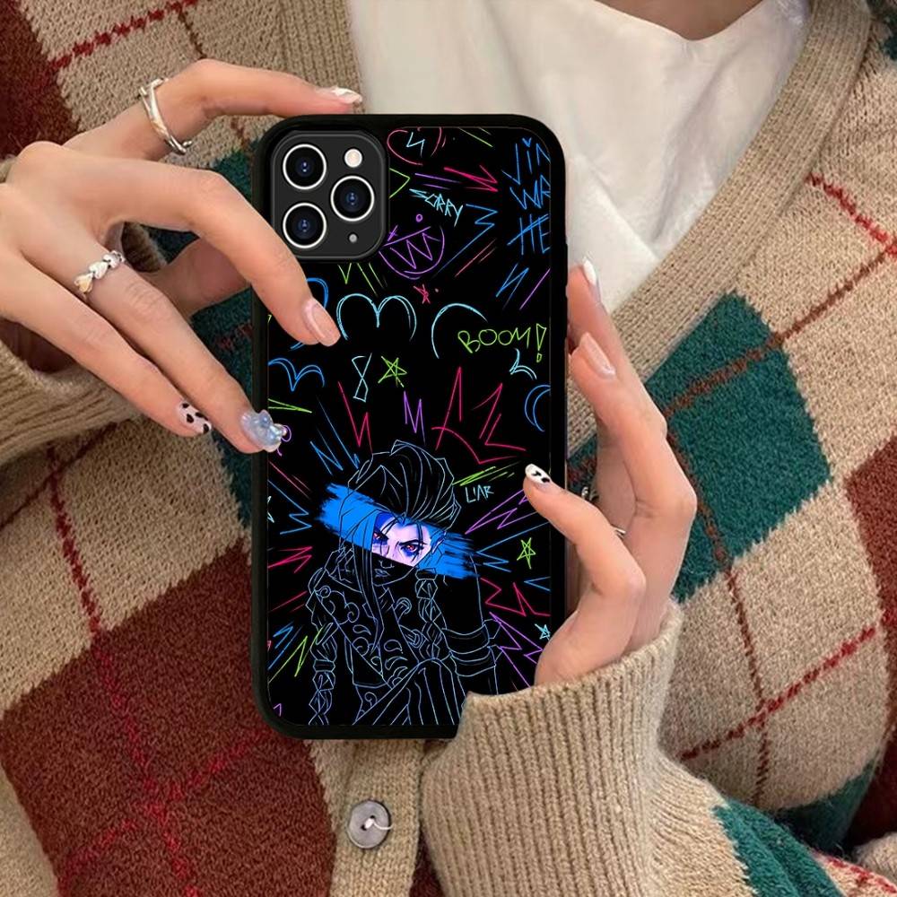 Graffiti Arcane Jinxs PC+TPU Shockproof Protective Phone Case For IPhone17 14 15 16 Pro Max 13 12 11 17 Air