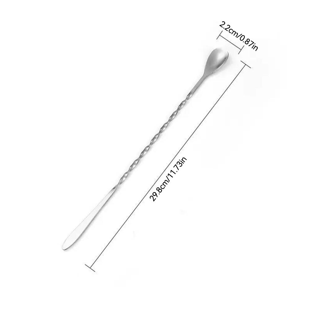 Nerezová míchací lžíce, míchací lžíce, odměrky, koktejlová lžíce, šejkr na nápoje, muddler, míchadlo, barové náčiní, lžíce s kapkou, barové náčiní