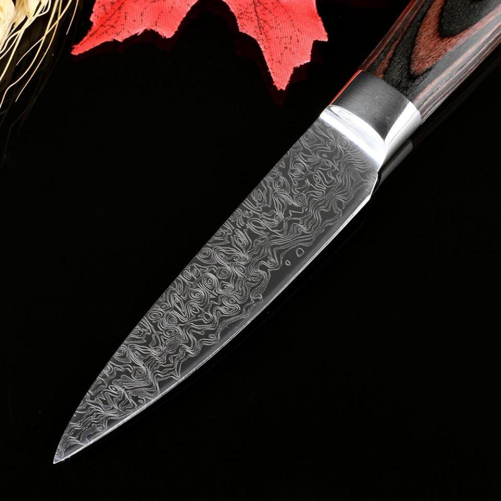 Chef Knife 7cr17 Color Wooden Handle Meat Cleaver 8 Inch Kitchen Knife 3.5Inch Fruit Knife