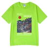 Kyoto Reflections Graphic Illustration T-shirt Retro Japanese Ukiyo-e Style Temple Tee Cotton Streetwear Casual Oversized TShirt